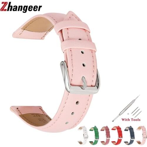 10mm 12mm 14mm 16mm 18mm 20mm 22mm 24mm Watchband Belt Straps For Men Women Watches Genuine Leather Waterproof Band With Tool