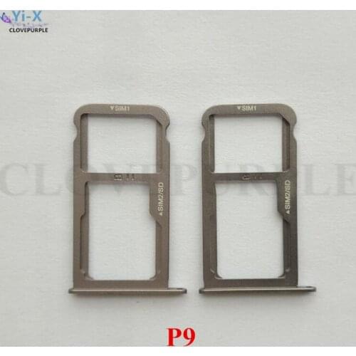 10PCS/Lot for Huawei P9 New SIM Card Tray Holder Adapter with Micro SD Card Slot Holder Replacement Parts