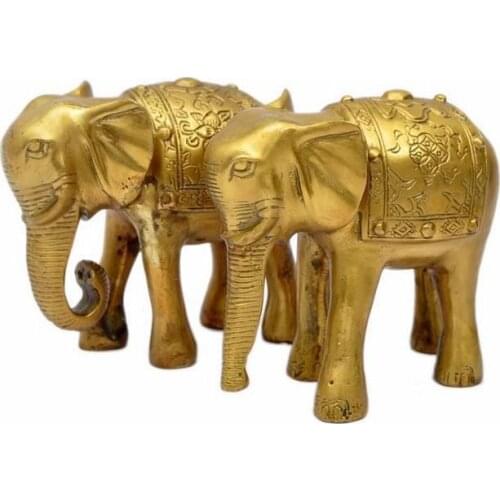 2 Model For Choice Lucky Copper Elephant Feng shui House decoration Brass Ornament Wealth Elephant Furnishing Articles