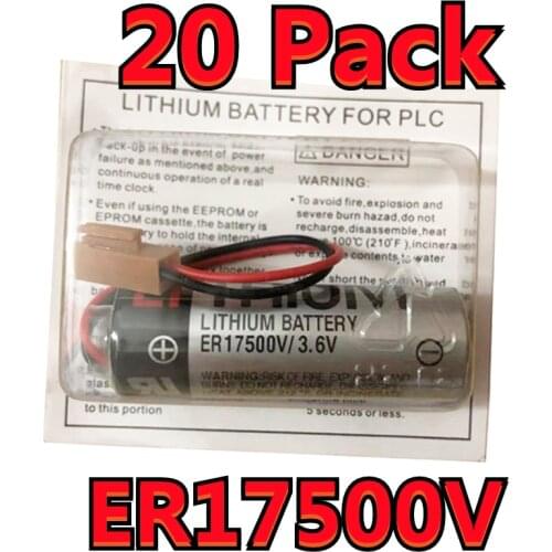 20 Pack Authentic New For TOSHIBA ER17500V 3.6V PLC Lithium Battery With FANAC Connectors (Customizable Plug)