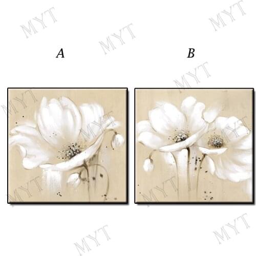 Wall Artwork Hand-painted Abstract Oil Painting on Canvas white flowers Wall Art pictures for living room Home Decor unframed