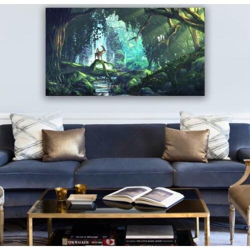 Hayao Miyazaki Princess Mononoke Anime Movie Posters and Prints Canvas Bedroom Decoration Painting Wall Art Pictures Home Decor