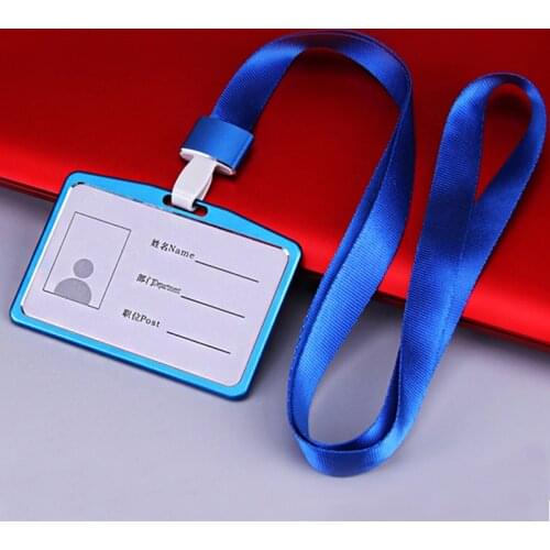 Aluminum Alloy Card Cover Men Women Business Work Name Card ID Badge Lanyard Metal Case Credit Card Holder Bags Protector