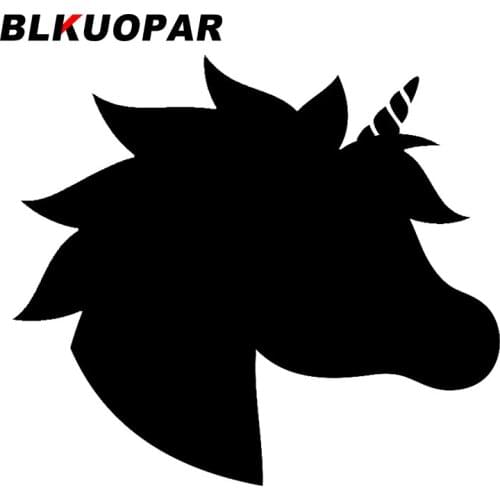 BLKUOPAR for Unicorn Head with Mane Hair Image Car Stickers Sunscreen Decals Graffiti Scratch-Proof Caravan Decor Car Styling