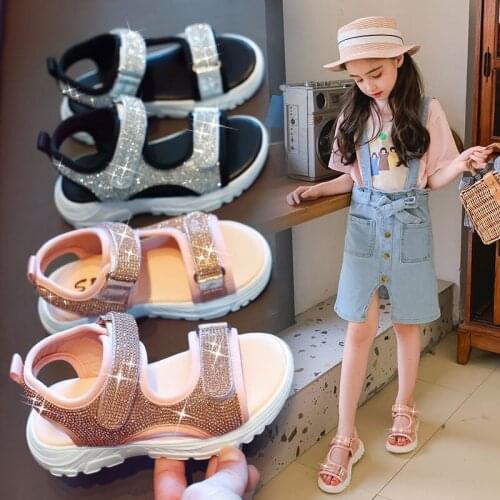 New Summer Kids Sandals For Girls Princess Casual Shoes Fashion Girls Sandals Rainbow Sole Childrens Beach Shoes