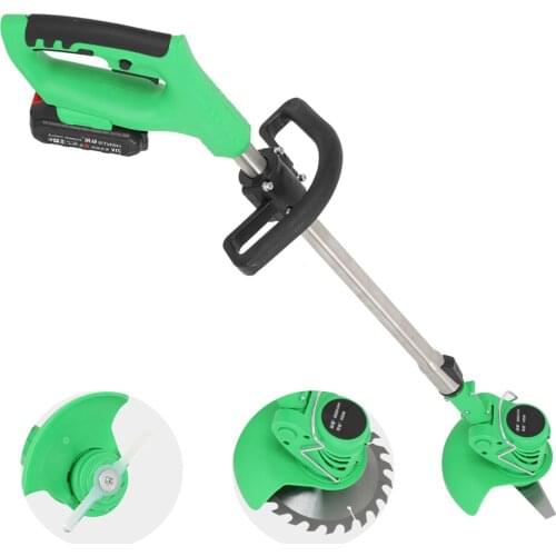 Electric Lawn Mower Grass Cutter Trimmer Edger Cordless Weed Brush Cutter Kit Pruning Cutter Garden Tools with Replace Blade