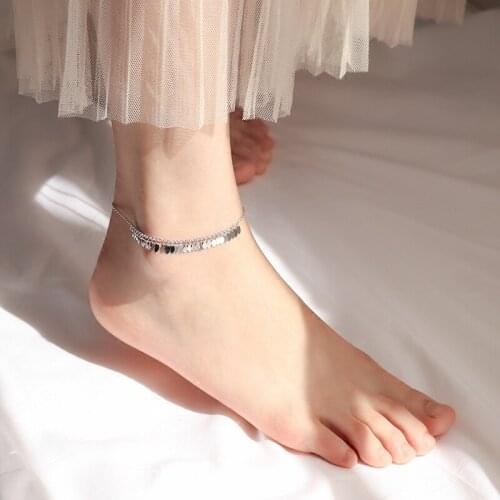 925 silver plated flexible leaf foot chain simple leaf foot ring unique foot jewelry