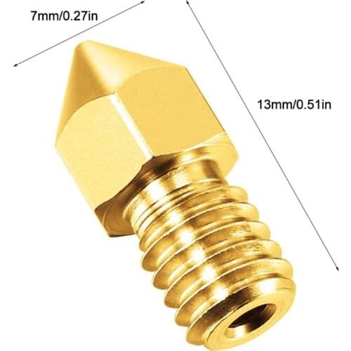H7JA 3D Printer Nozzle MK8 0.4mm Brass Nozzles with Cleaning Needles for Makerbot Creality CR-10 Ender 3 5, 25Pcs Set
