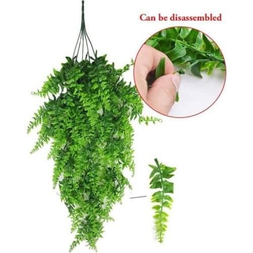 Artificial Green Pet Plants Wall Hanging Vine Reptile Terrarium Decor Green Dill Maple Leaves Weeping Willow Garden Supplies