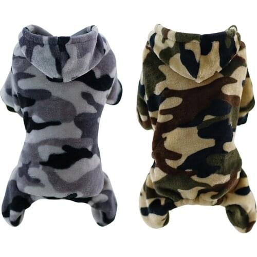 Dog Camouflage Clothing Jumpsuits Winter Dog Clothes Four Legs Cashmere Hoodie Coats Puppy Coat Pet Outfits Hoodie Jacket