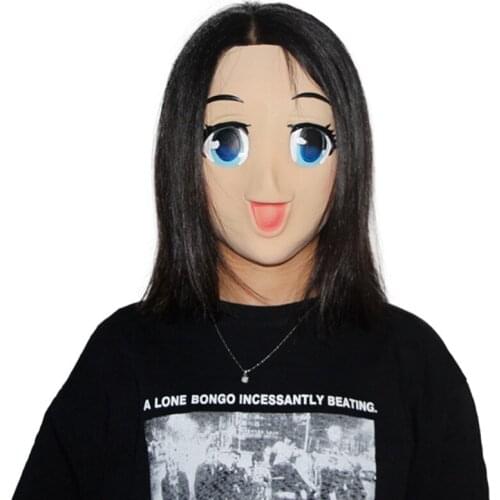 Beautiful Girl Mask Halloween Carnival Party Anime Cosplay Costume Props Lifelike Latex Masks Headgear