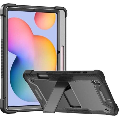 Cute Stand Case For Samsung Galaxy Tab S6 Lite 10.4 SM-P610 SM-P615 P617 Heavy Duty Armor Hard PC Soft Silicone Cover