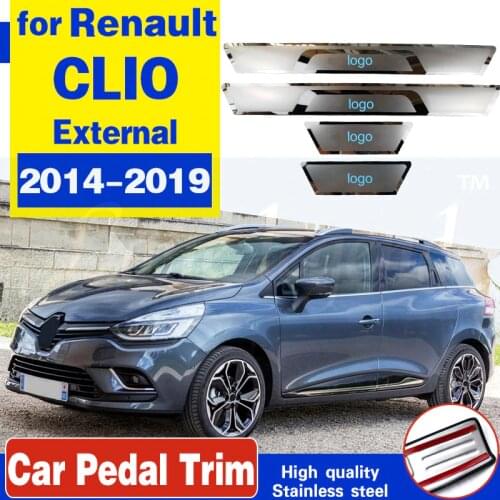 For Renault CLIO IV clio 4 Door Sill Scuff Plate Guards Car Accessories Stainless Door Sills Pedal Car Styling Sticker 2014-2019