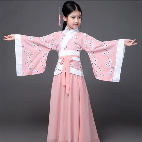 New Childrens Costumes Tang costume Girls Costumes Performances Ancient Princess Guzheng Hanfu Clothing Stage Performance