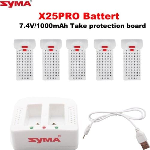 NEW Original Syma X25pro drone battery with Charger RC Quadcopter Spare Parts Accessories 7.4V 1000mAh Battery