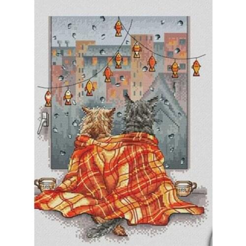 November rain patterns Counted Cross Stitch 11CT 14CT 18CT DIY wholesale Chinese Cross Stitch Kit Embroidery Needlework Sets