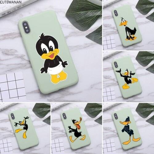 Lovely Daffy Duck Phone Case for iPhone 11 Pro Max X XR XS 8 7 6s Plus Candy green Silicone Cases