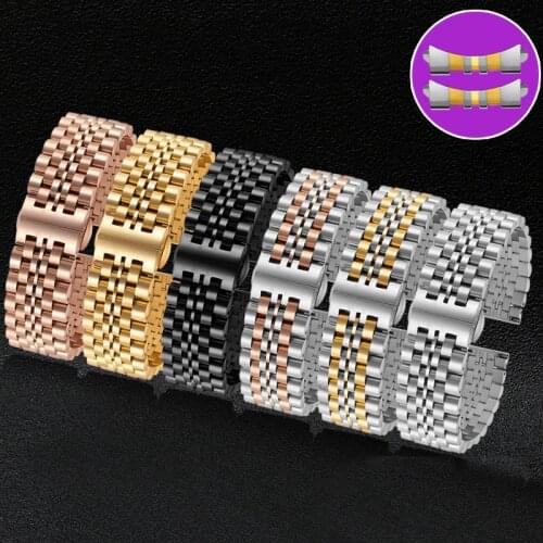 Watch Band Stainless Steel Band Watch Strap Butterfly clasp Metal Wristband 14mm 16mm 18mm 20mm 22mm Size Width