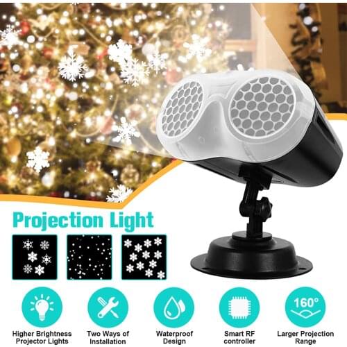 2021 Snowflake Christmas LED Projection Light Remote Control Timer Function Waterproof Laser Light Projector for Xmas Holiday