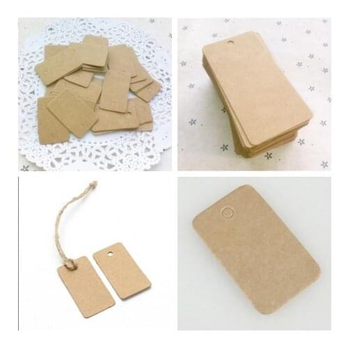 100Pcs Retro Blank Kraft Paper Ear Studs Card Hang Tag Jewelry Display Earring Cards Cardboard Accessories