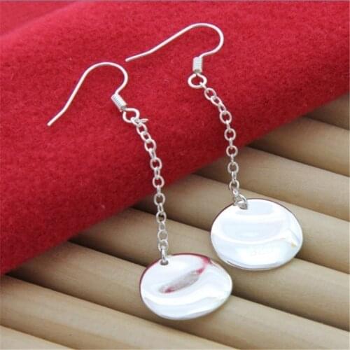 New 925 Sterling Silver Earrings Disc Earrings For Women Fashion Jewelry Wedding Gifts