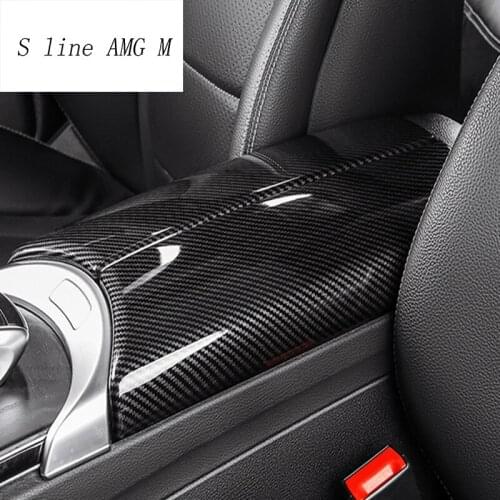 Car styling Stowing Tidying Armrest box protect stickers cover For Mercedes Benz GLC C Class W205 X253 Interior Auto Accessories