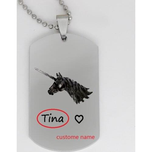 Ufine jewelry custome name gift pendant army card unicornio life is magic stainless steel customed necklace N4218