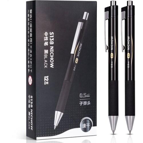 High Quality 0.5mm Writing Point Quick Dry Gel Pens Black Ink For School Students Exam Office Accessories Stationery Supplies