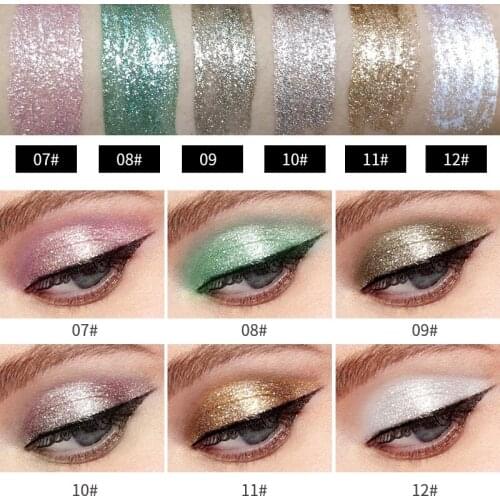 YANQINA 6 Colors/set Sequins Eye Shadow Pallata Liquid Professional Smoky Makeup Beauty Galazed Glitter Pigment Cosmetics Gift