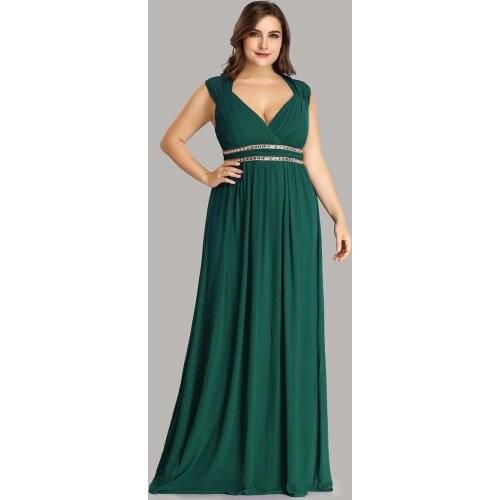 Plus Size V-Neck Empire Waist Wholesale Evening Dresses