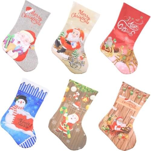 1 Pc Christmas Socks Fireplace Decoration Bar Party Mall Pendant Christmas Socks Gift Bags For Children Christmas Festival Decor