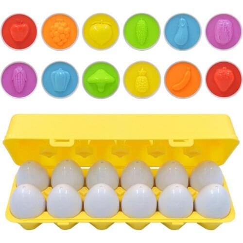 12 Pcs/set Colour & Shape Matching Toy Eggs Set Childrens Toddler Baby Puzzle Game Kids Early Education Toy Gift