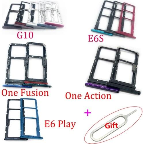 2Pcs/Lot,NNEW SIM Card Tray Slot Holder Replacement Part For Moto E6 Play E6S G10 One Action One Fusion SIM Card Tray+ Pin