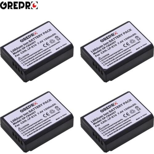 4x LP-E10 LP E10 Camera Battery for Canon EOS 1100D 1200D 1300D 1500D 2000D 3000D 4000D Rebel T5 T6 T7 T100 Kiss X50 X70 X80 X90
