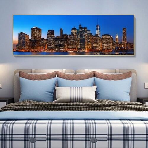 New York City Night Skyline Landscape diamond painting picture of rhinestones 3d diy Diamond embroidery Mosaic Painting Wall Art