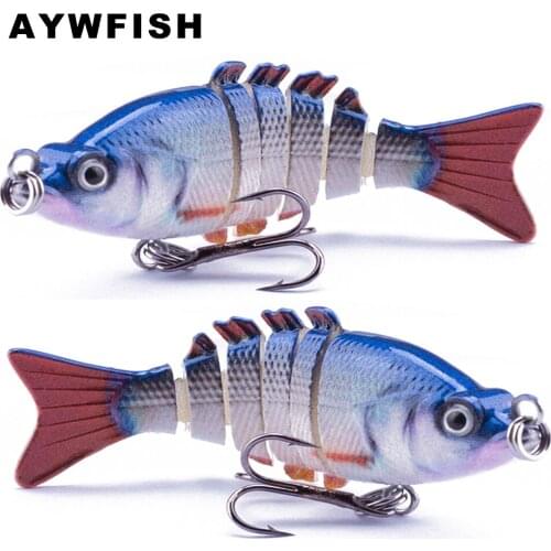 AYWFISH Jointed Swimbait 50mm 2.5g Mini Mulit Plastic Fishing Lures Vivid Swimming Action Wobblers Small Sinking Hard Bait