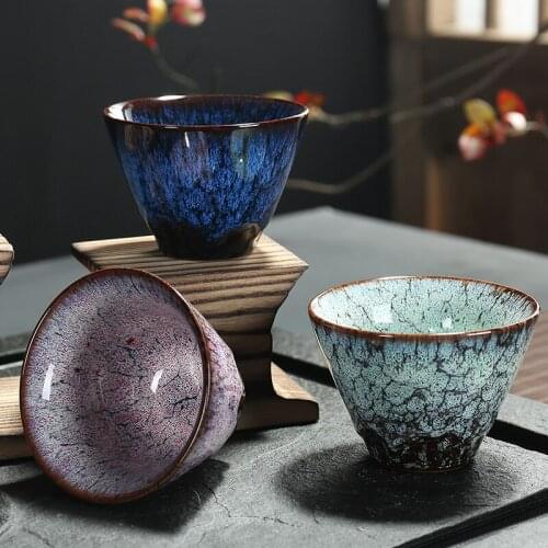 Large Single Cup Master Cup Tea Bowl Ceramic 120ML China Tea Cup Kiln Change Ceramic Home Tea Cup Creative Ceramic Cup