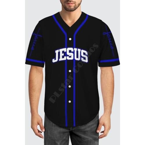Baseball Jersey Beach Summer Jesus 3D All Over Printed Mens Shirt Casual Shirts hip hop tops
