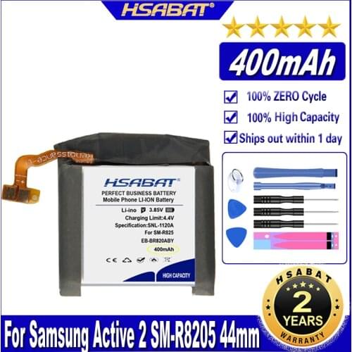 HSABAT EB-BR820ABY 400mAh Battery for Samsung Galaxy Watch Active 2 Active2 SM-R820 SM-R825 44mm Watch Batteries
