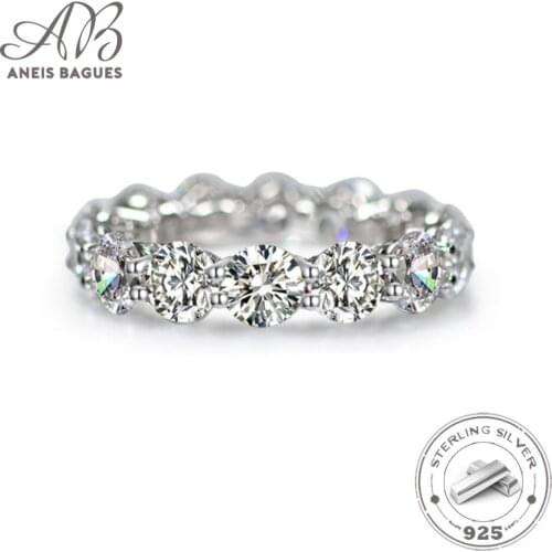 Aneis Bagues S925 Sterling Silver Wedding Rings For Women Sparkling Full Paved High Carbon Diamond Engagement Party Fine Jewelry