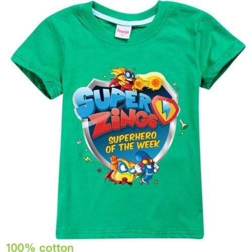 Boys girls red shirt cartoon super zings t-s costume kids toddler clothing boy t superzings comfortable clothes