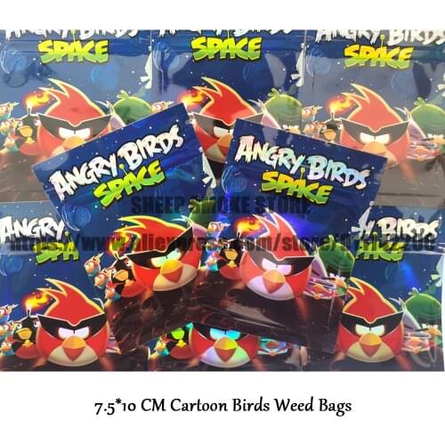 Cartoon Birds Bags 7.5*10 CM Small Pouch Waterproof Zip Lock Plastic Bag Aluminum Foil Food Pouch Small Water Proof Bags