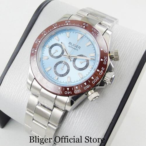 2019 New Design Mechanical Automatic Men Watch Date Week Indicator Sapphire Glass 39mm Polished Case Stainless Steel Bracelet