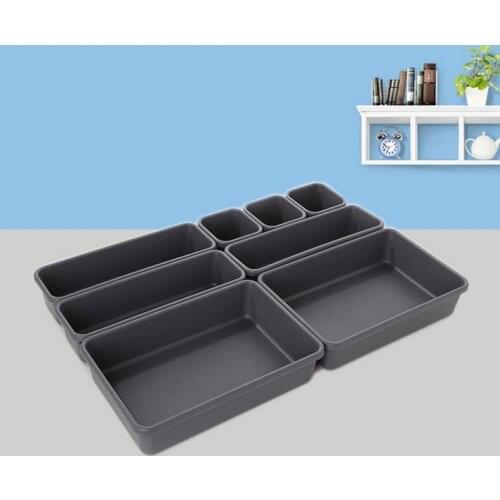 Nine-piece Set Organizer Box Trays Bathroom Closet Drawer Organization Tray Cutlery Make Up Brush Jewellery Home Office Storage