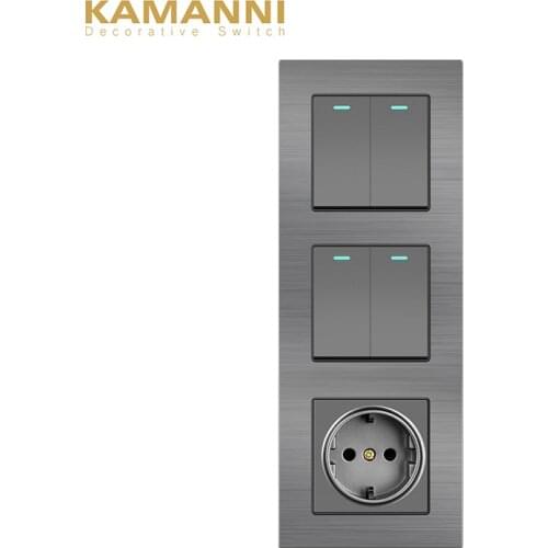 KAMANNI wall socket with switch light switch power socket switches and sockets light switches 220v AC Three frames DIY