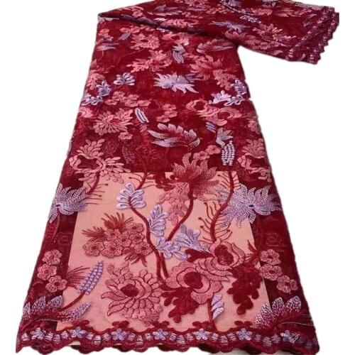 2021 Latest High Quality African Nigerian Tulle Lace Fabric Embroidery Party Dress French Wedding CD-190