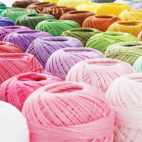 New 35 Color Pearl Cotton Crochet Thread 10 Grams Each Ball Size 8 Double Mercerized Long Staple Egyptian Cotton 10 Balls Box