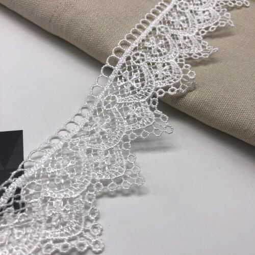 4.4CM White Lace Trims Applique Polyester for Dress Home Textiles Sewing Trim Lace Fabric