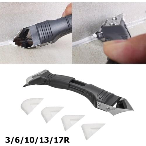 3 in 1 Silicone Scraper Window Squeegees Tools Sealant Caulking Removal Tool with 4 Pcs Silicone Heads Tool Kit
