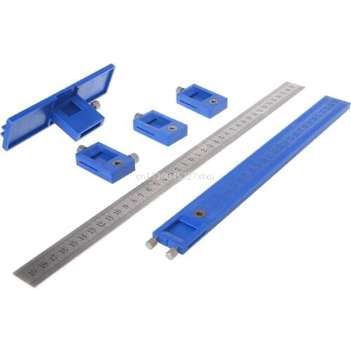 Drill Measuring Ruler Tool Cabinet Hardware Jig Adjustable Punch Locator Drill Guide Sleeve Woodworking For Door Handles HVR88